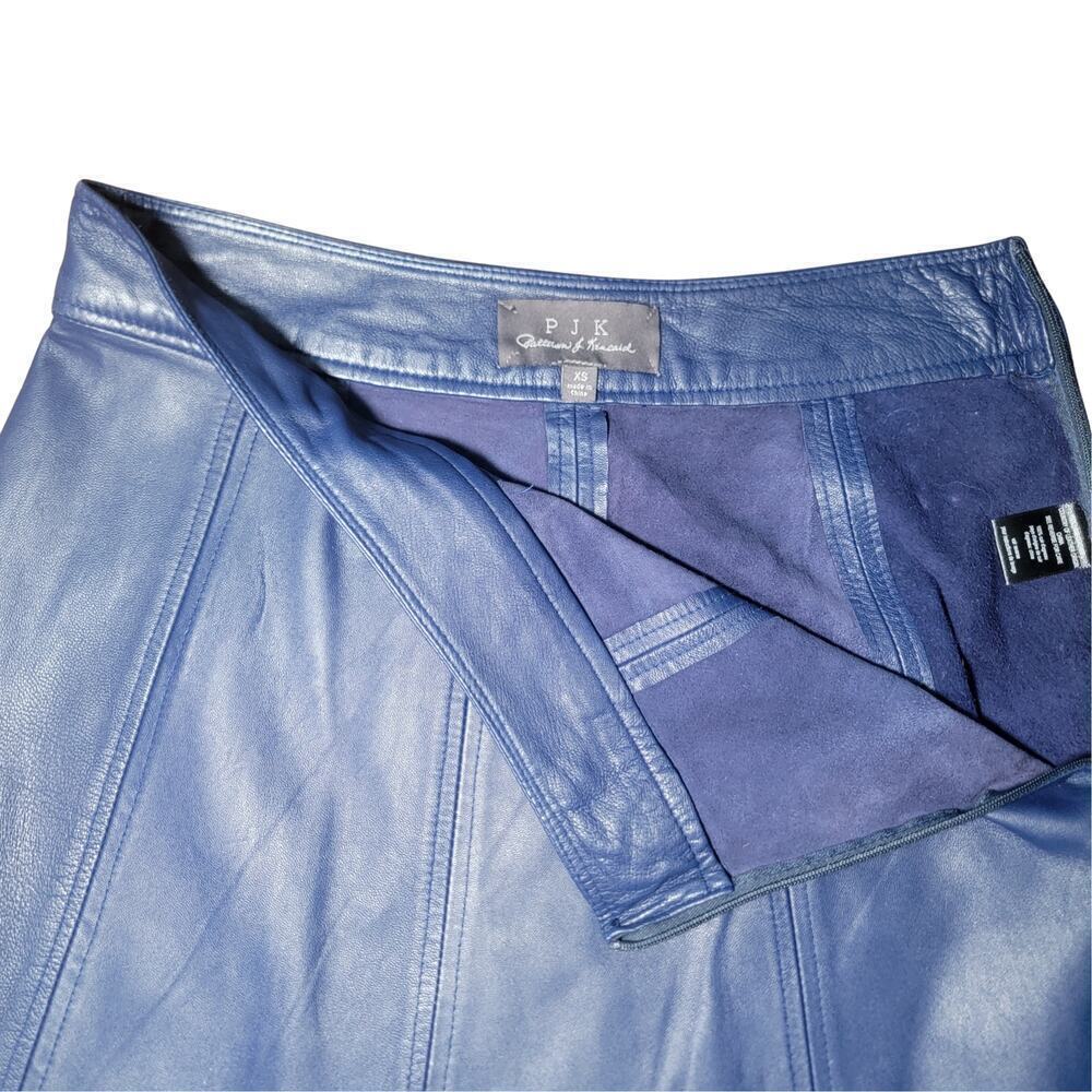 PJK - Patterson J. Kincaid Flirty A-Line Pleated Flair Lambskin Skirt Womens XS - Picture 2 of 12
